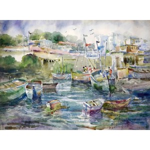 Abdul Hayee, 30 x 22 inch, Watercolor on Paper, Landscape Painting, AC-AHY-058